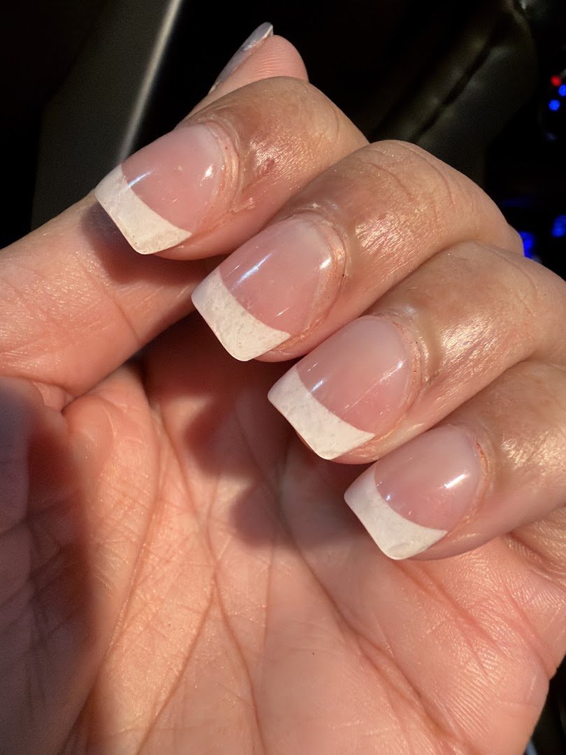 Manicure station with tools and a clean work surface
